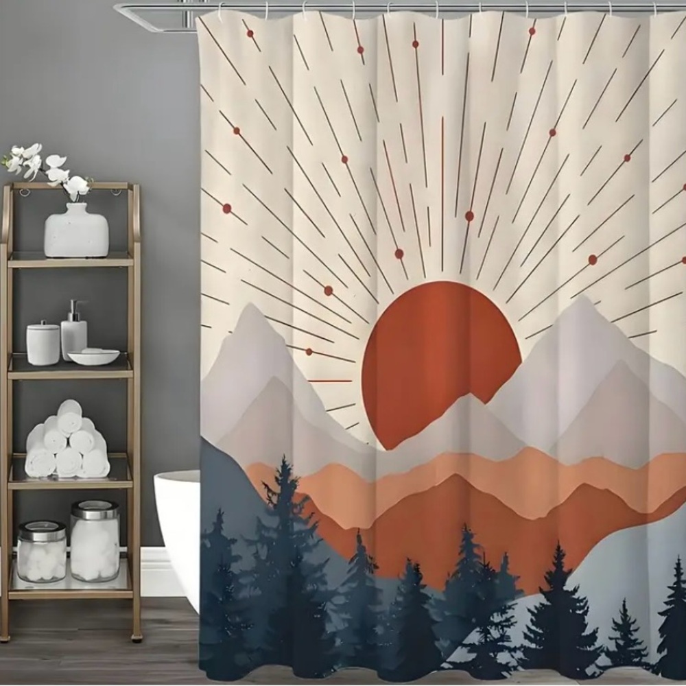 Sunset Mountain Shower Curtain NWOT